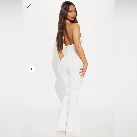 Fashion Nova Elegant White Backless jumpsuit - Picture 2 of 6